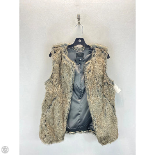 Vest Faux Fur & Sherpa By Banana Republic In Brown & Cream, Size: M