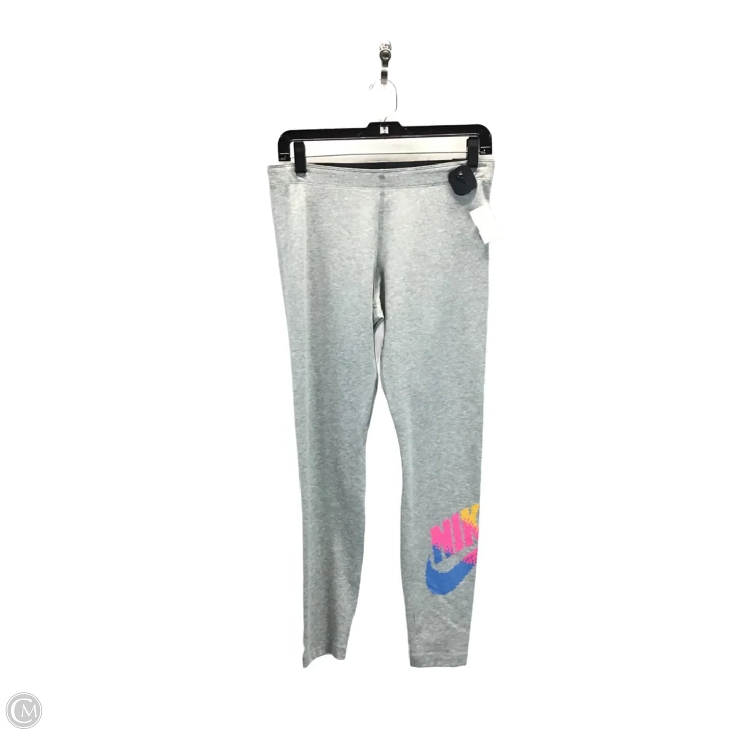 Athletic Leggings By Nike In Grey, Size: M