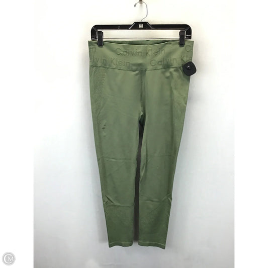 Athletic Leggings By Calvin Klein In Green, Size: Xl