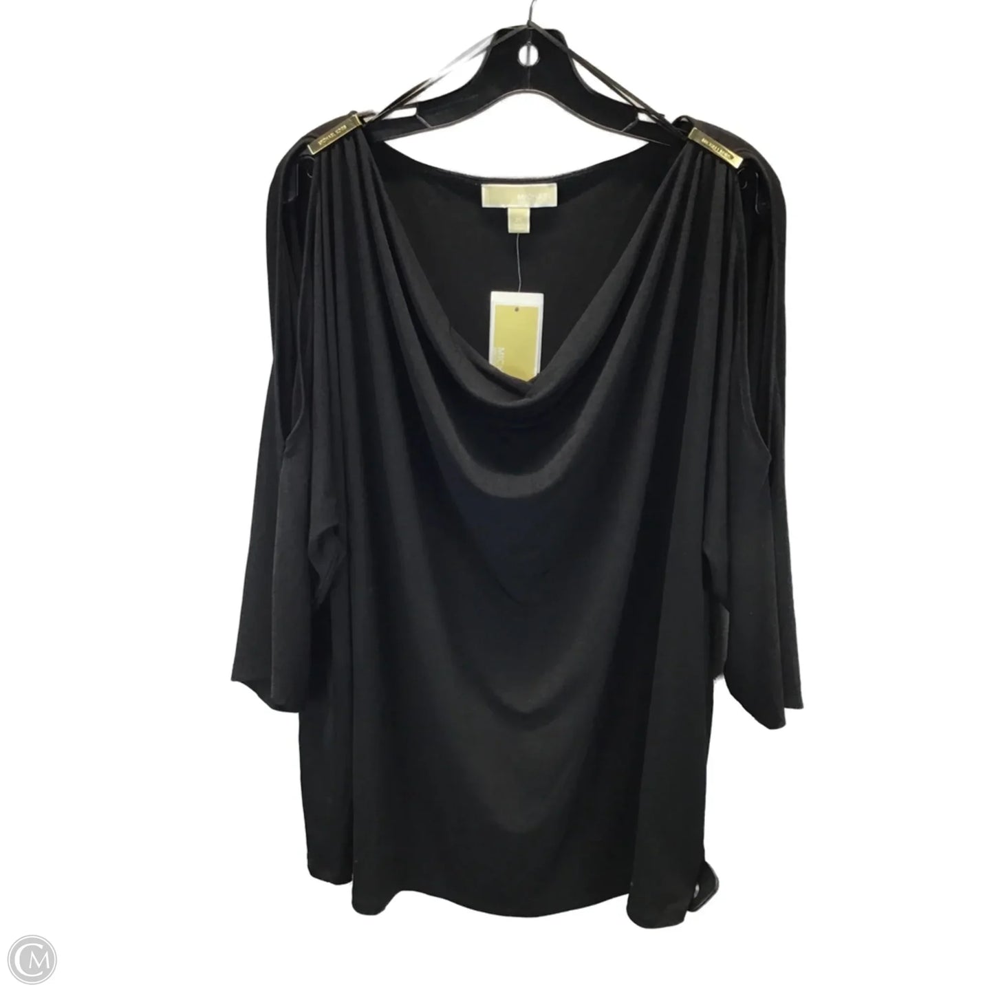 Top Long Sleeve Designer By Michael Kors In Black, Size: 3x