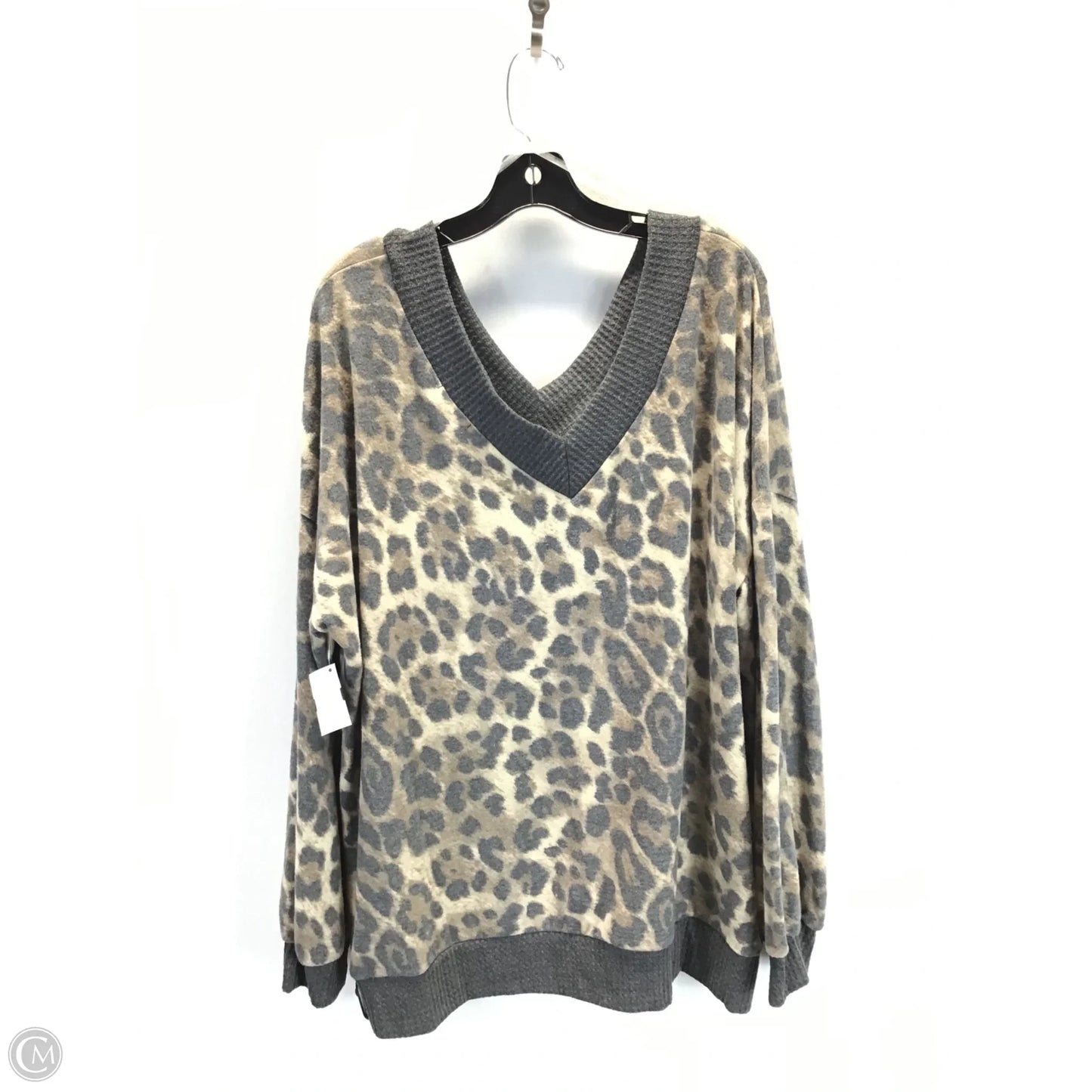 Top Long Sleeve By White Birch In Animal Print, Size: 2x