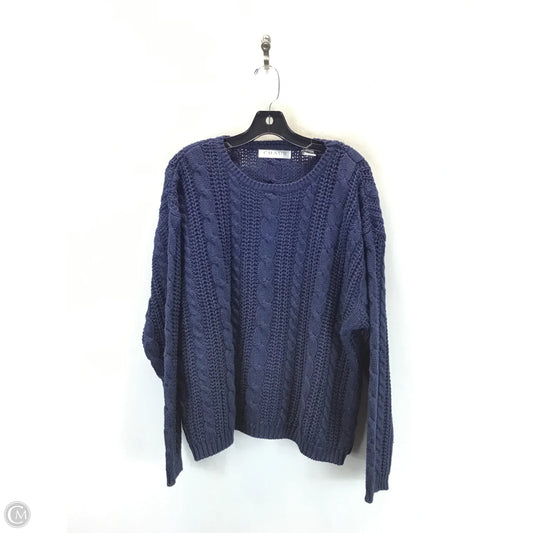 Sweater By Chaus In Blue, Size: L