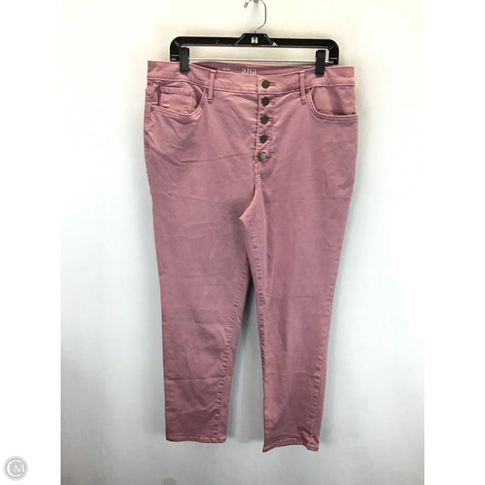 Jeans Straight By Ana In Pink, Size: 16