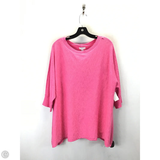 Top 3/4 Sleeve By Charter Club In Pink, Size: 1x
