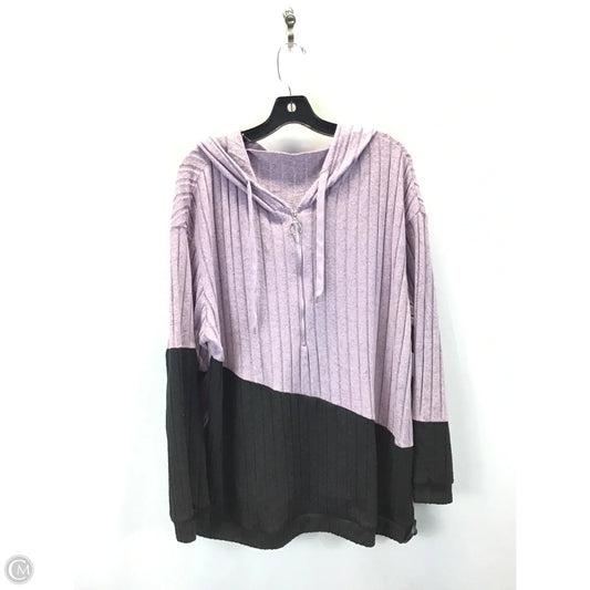 Top Long Sleeve By Shein In Black & Purple, Size: 2x