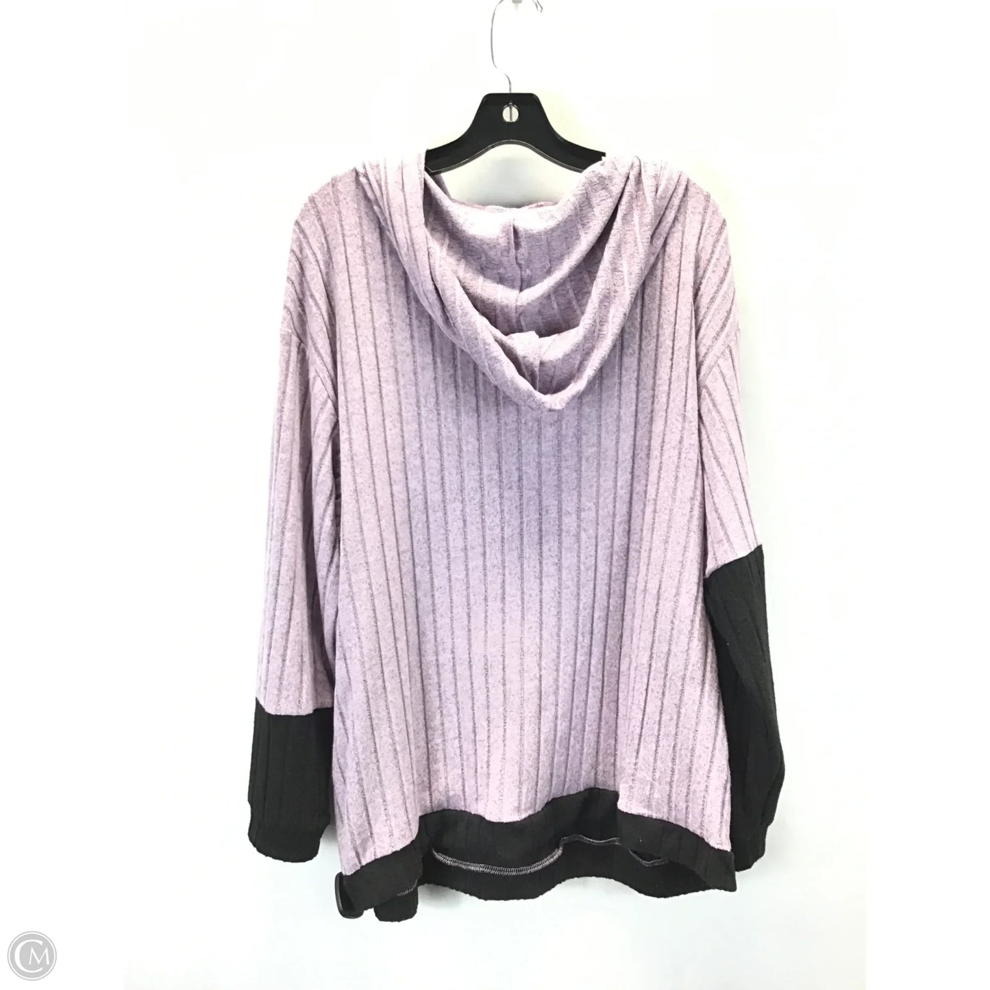 Top Long Sleeve By Shein In Black & Purple, Size: 2x