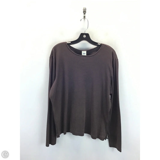 Top Long Sleeve By Old Navy In Brown, Size: Xxl
