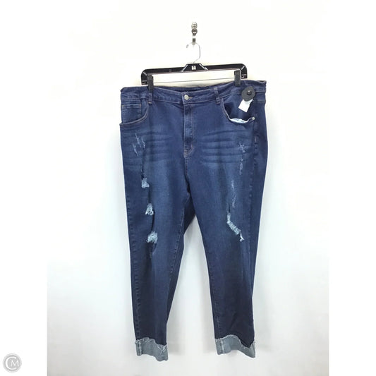 Jeans Boot Cut By Shein In Blue Denim, Size: 4x