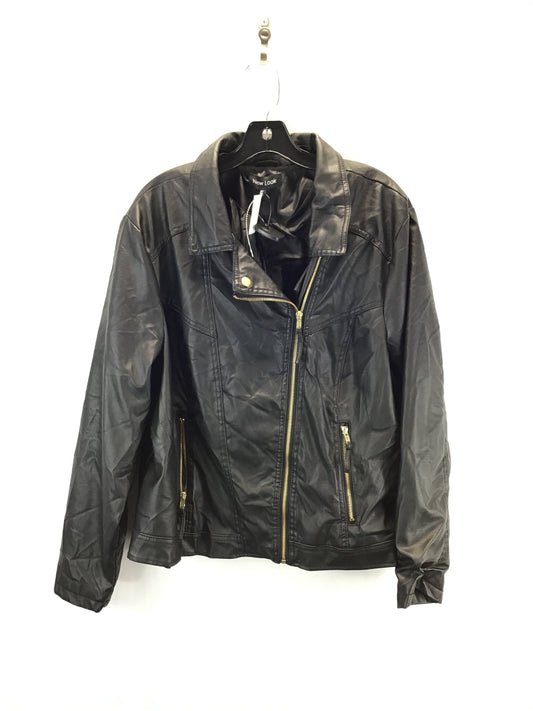 Jacket Moto By Clothes Mentor In Black, Size: 3x
