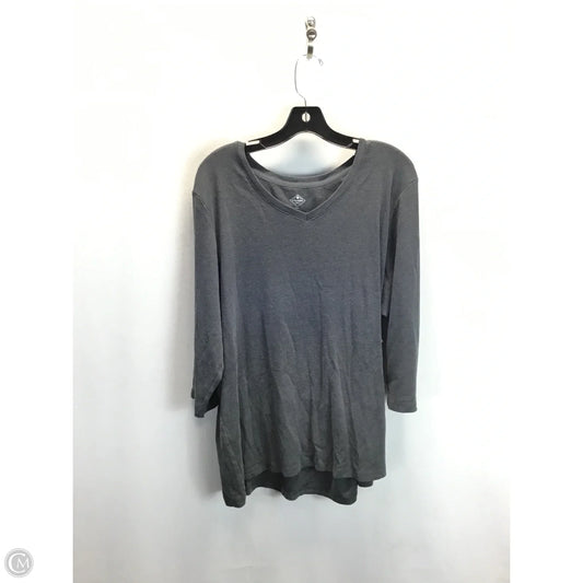 Top Long Sleeve Basic By St Johns Bay In Grey, Size: 2x