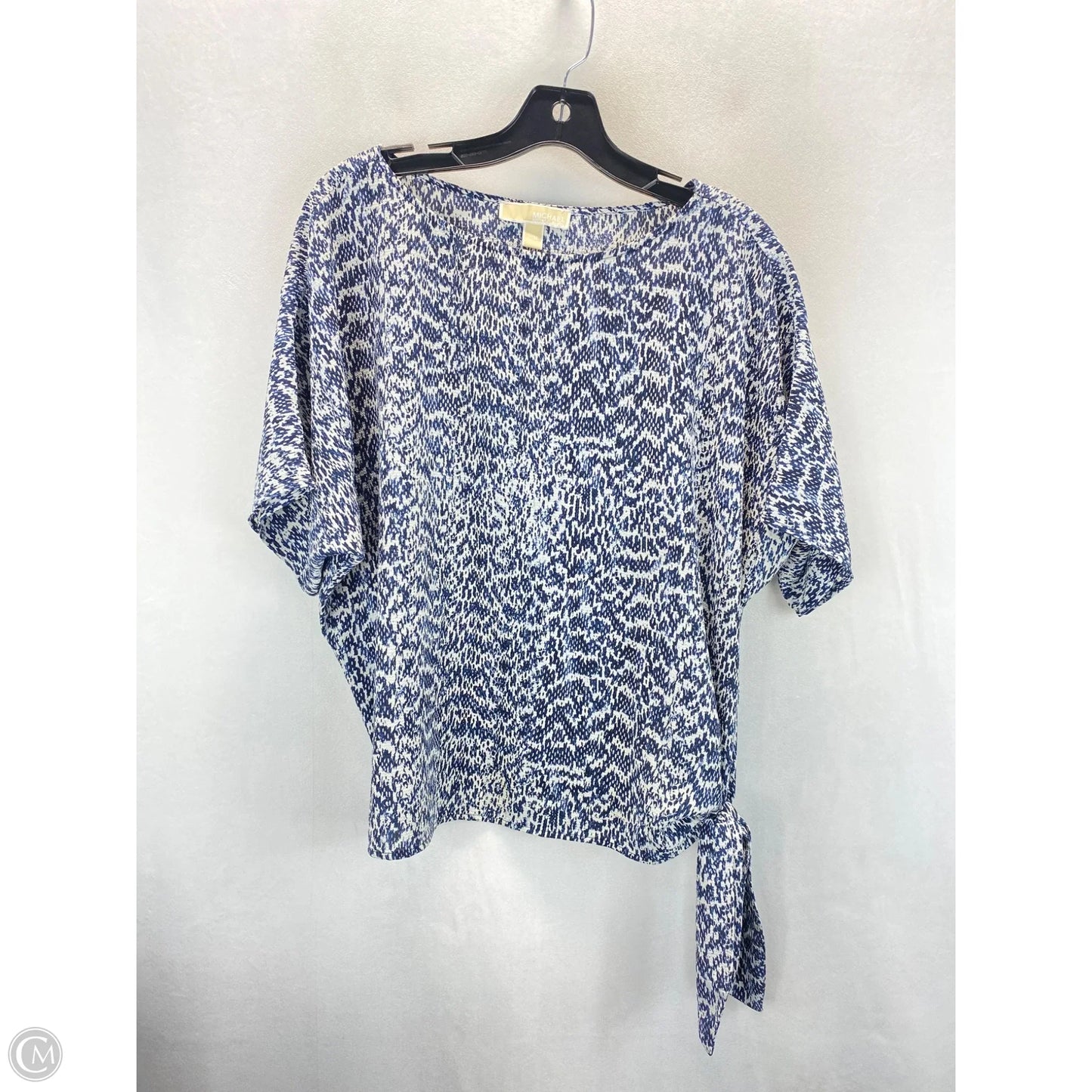 Top Short Sleeve Designer By Michael By Michael Kors In Blue & White, Size: Mp