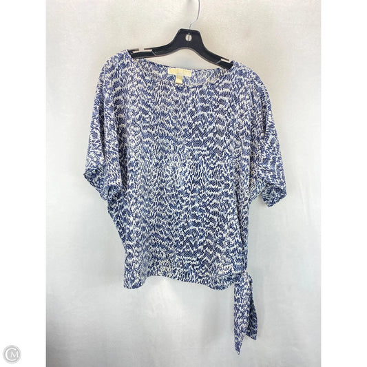 Top Short Sleeve Designer By Michael By Michael Kors In Blue & White, Size: Mp