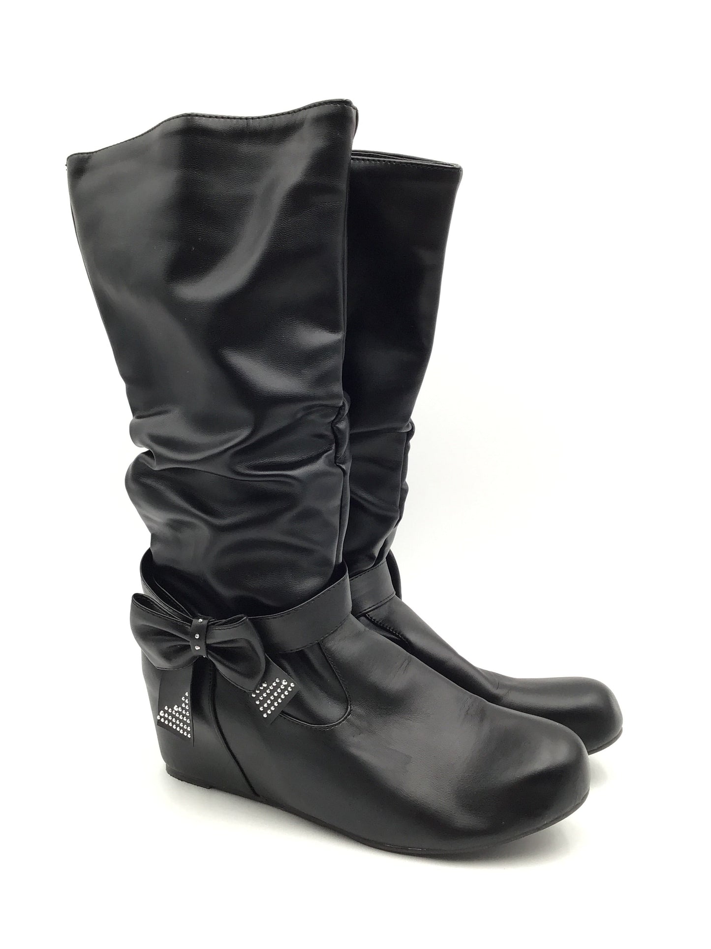 Boots Knee Flats By Clothes Mentor In Black, Size: 9.5