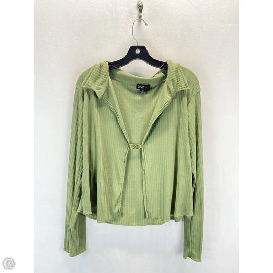 Top Long Sleeve By Love In Green, Size: 2x