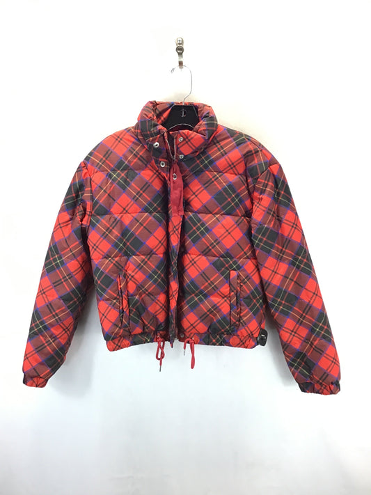 Coat Puffer & Quilted By Ashley In Plaid Pattern, Size: M