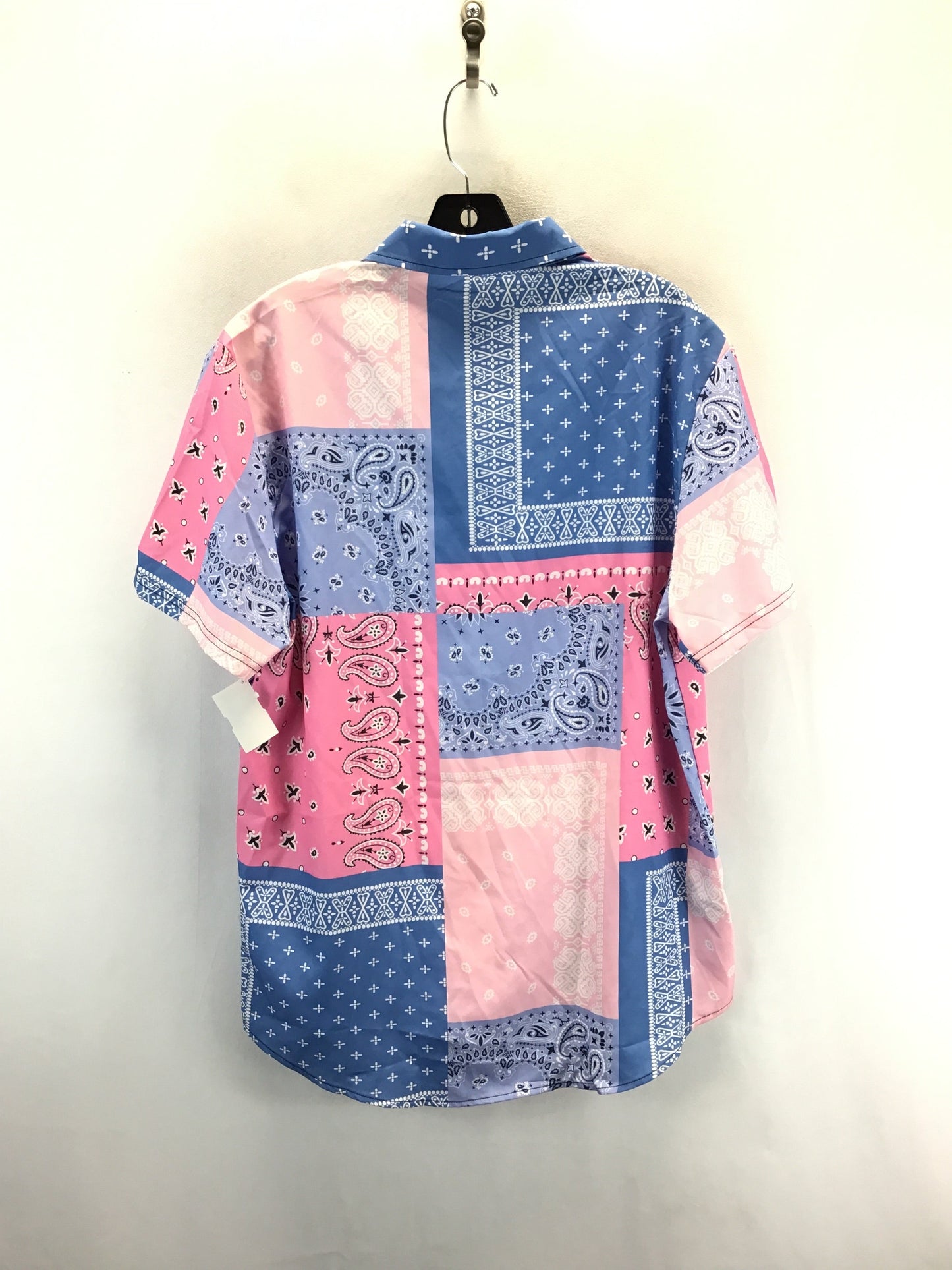 Top Short Sleeve By Romwe In Blue & Pink, Size: L