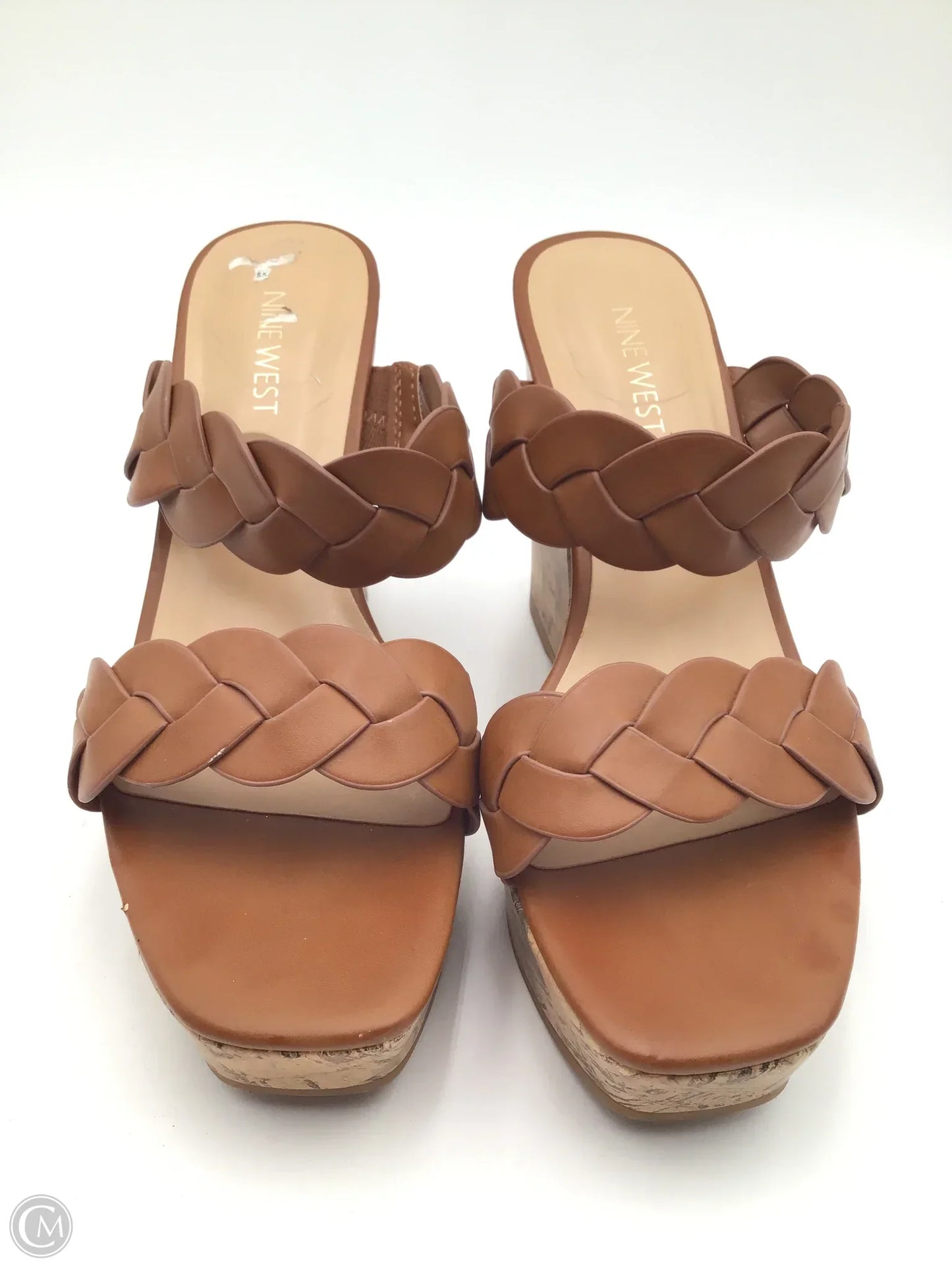 Sandals Heels Wedge By Nine West In Brown, Size: 8