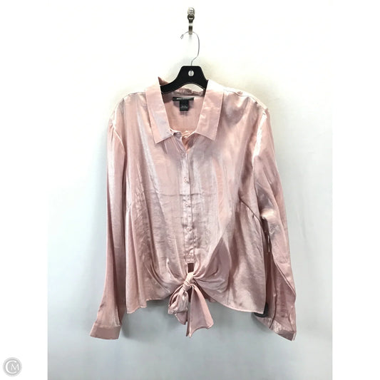 Blouse Long Sleeve By Ashley Stewart In Pink, Size: 2x