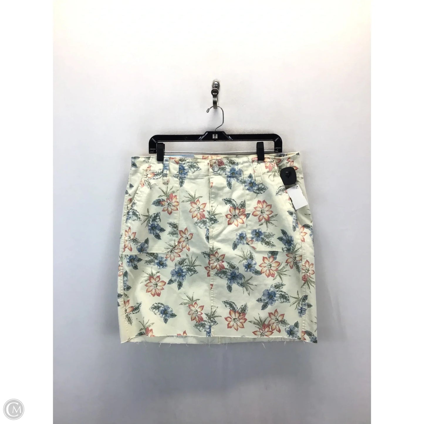 Skirt Midi By Seven 7 In Floral Print, Size: 12