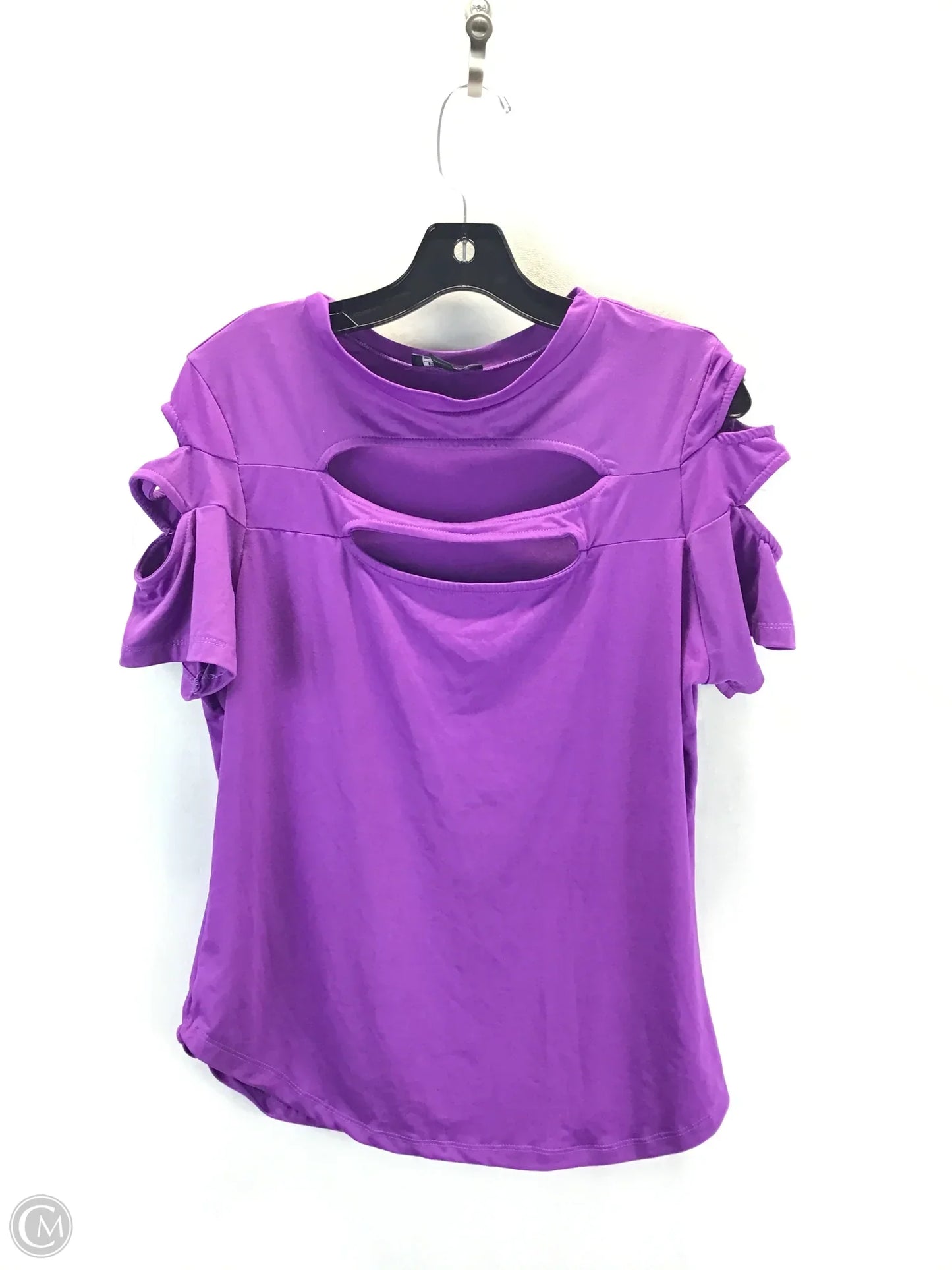 Top Short Sleeve Basic By Rouge In Purple, Size: 1x