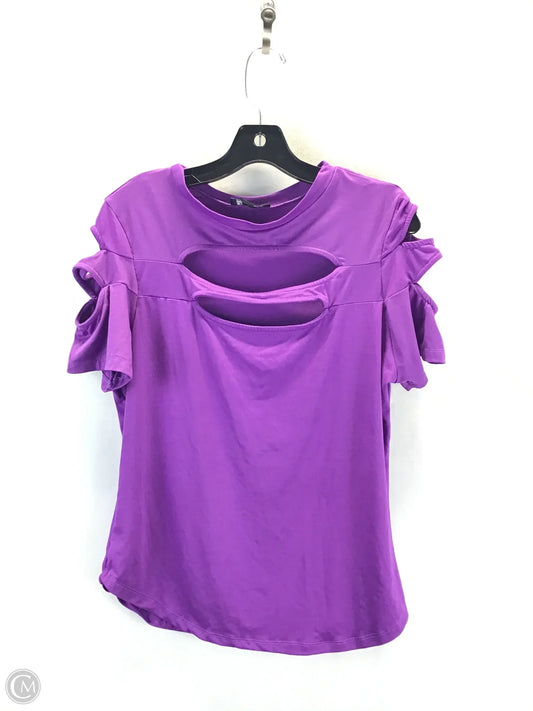 Top Short Sleeve Basic By Rouge In Purple, Size: 1x