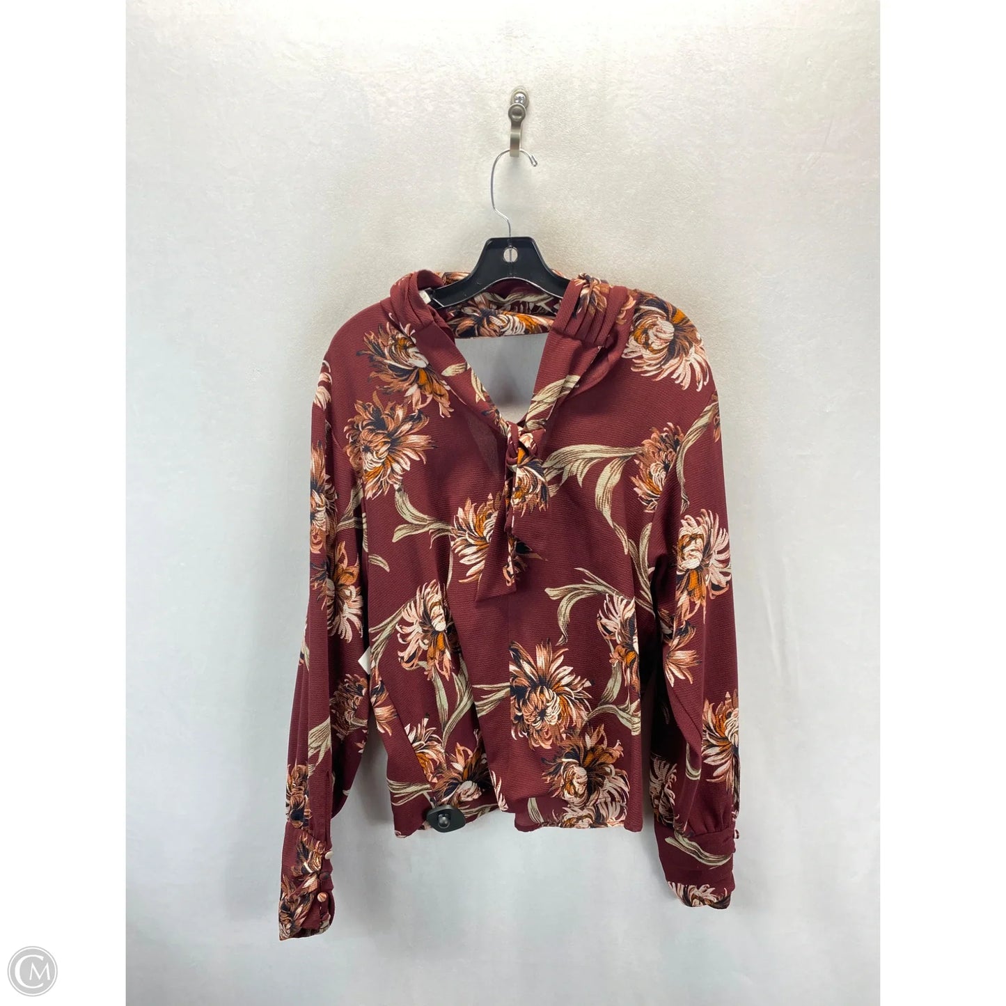 Blouse Long Sleeve By Leith In Floral Print, Size: L