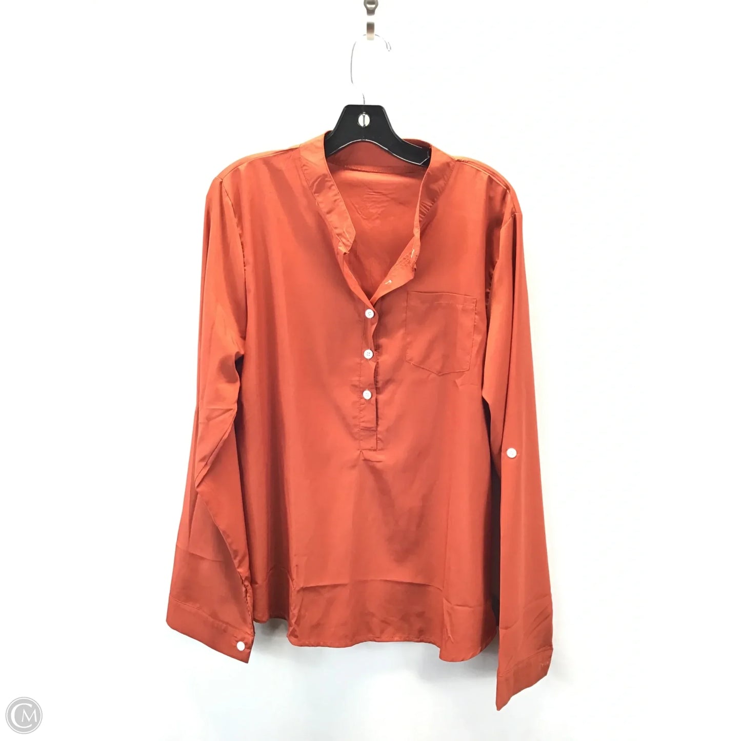 Top Long Sleeve Basic By Clothes Mentor In Orange, Size: 2x