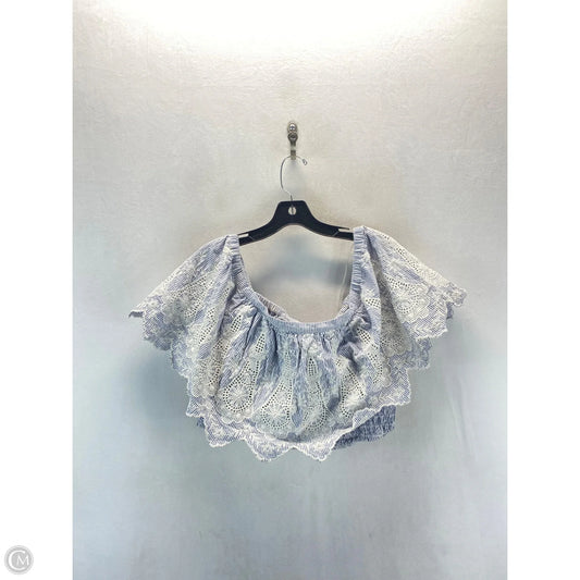 Top Sleeveless By Eloquii In Blue & White, Size: 1x