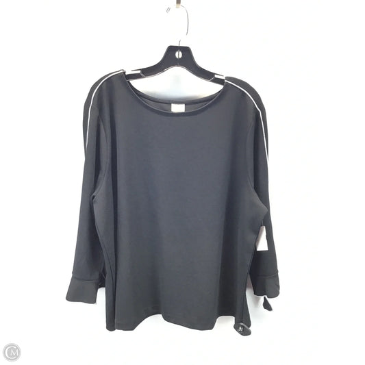 Blouse Long Sleeve By Chicos In Black & White, Size: 2x