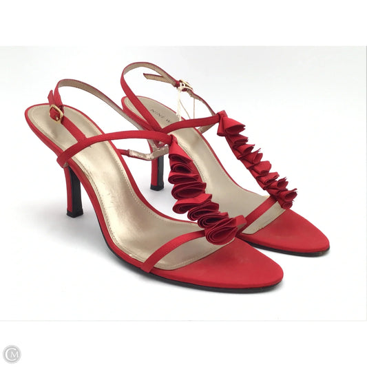 Sandals Heels Stiletto By Nine West In Red, Size: 8