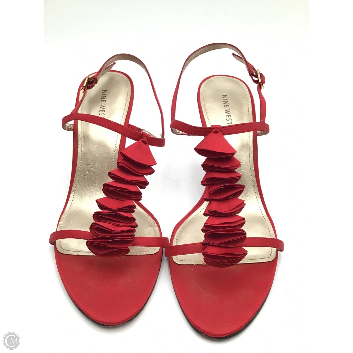 Sandals Heels Stiletto By Nine West In Red, Size: 8