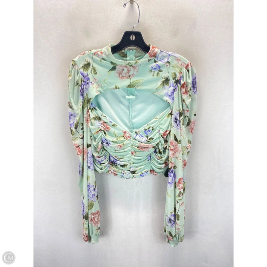 Top 3/4 Sleeve By Fashion Nova In Floral Print, Size: 1x