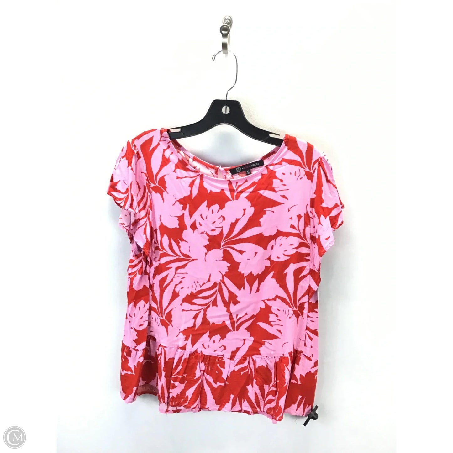 Top Short Sleeve By Clothes Mentor In Tropical Print, Size: M