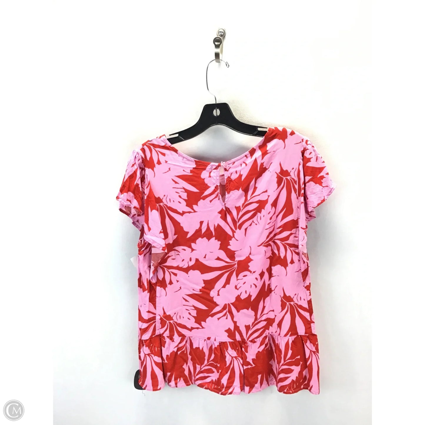 Top Short Sleeve By Clothes Mentor In Tropical Print, Size: M