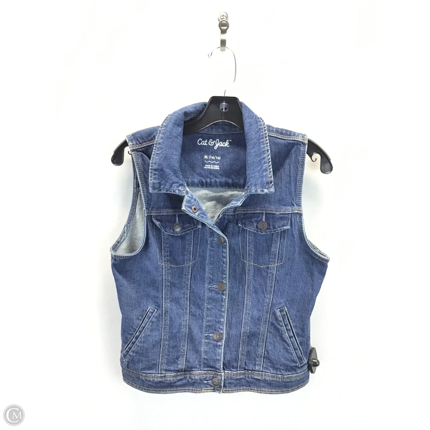 Vest Other By Clothes Mentor In Blue Denim, Size: Xl