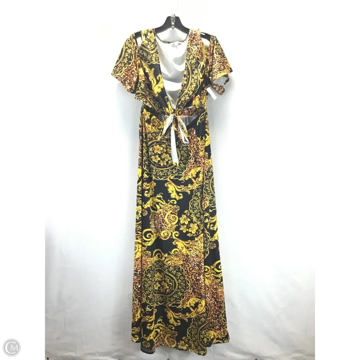 Dress Casual Maxi By Clothes Mentor In Black & Gold, Size: M