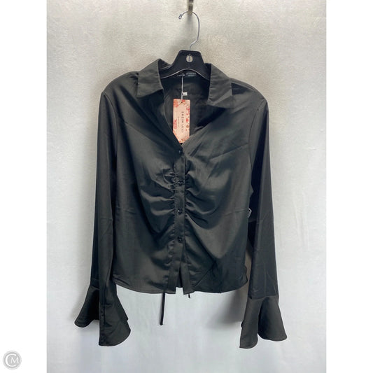 Blouse Long Sleeve By Shein In Black, Size: L