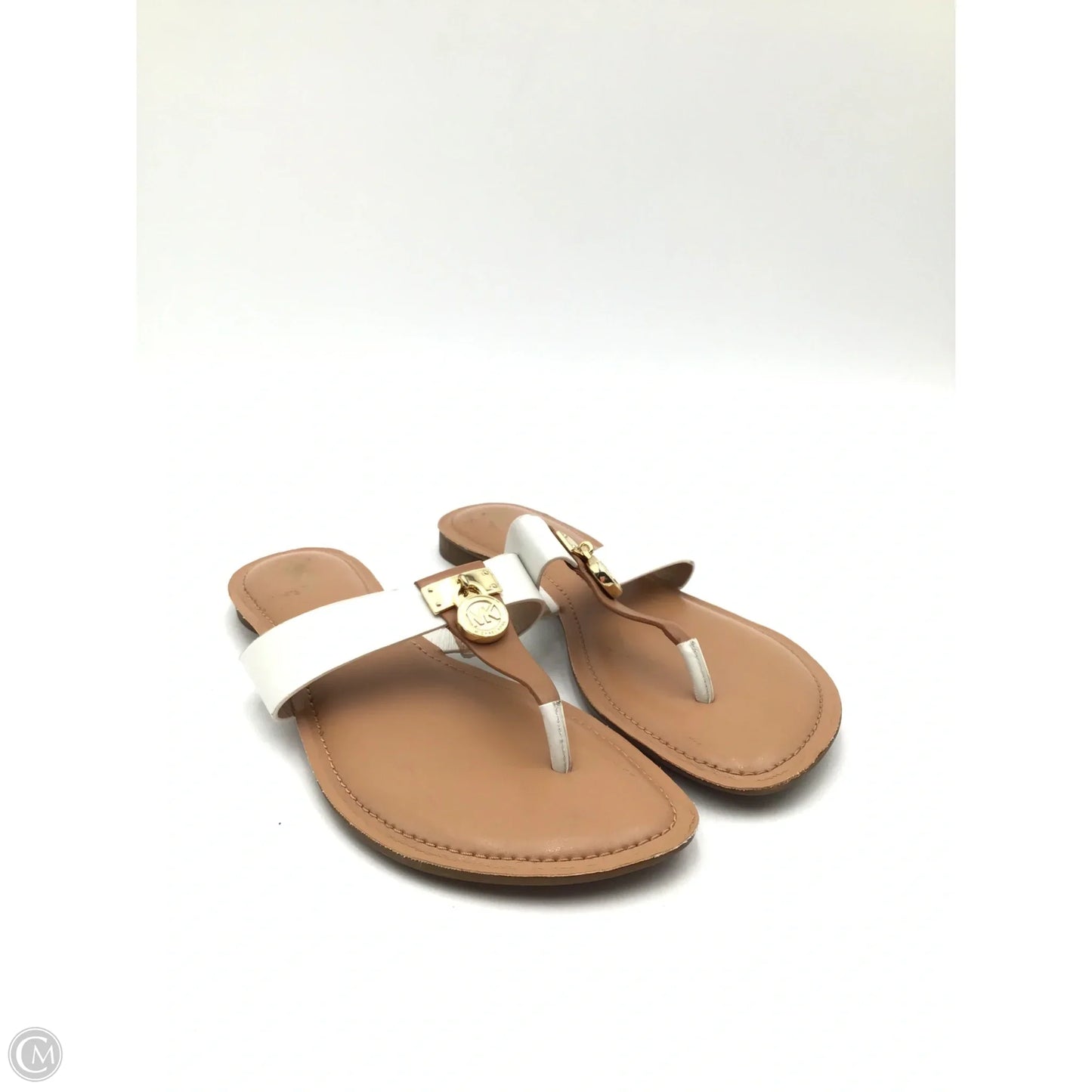 Sandals Flats By Michael By Michael Kors In Cream & Tan, Size: 8