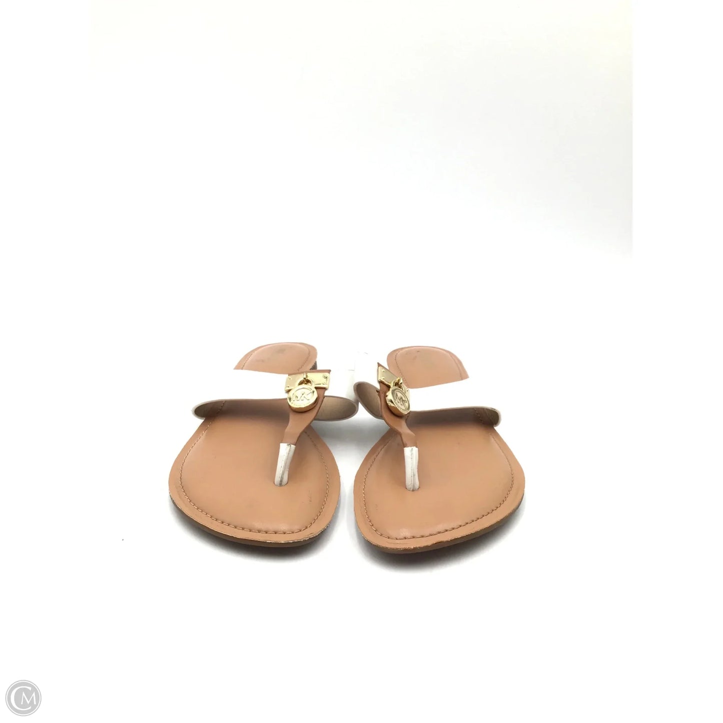 Sandals Flats By Michael By Michael Kors In Cream & Tan, Size: 8