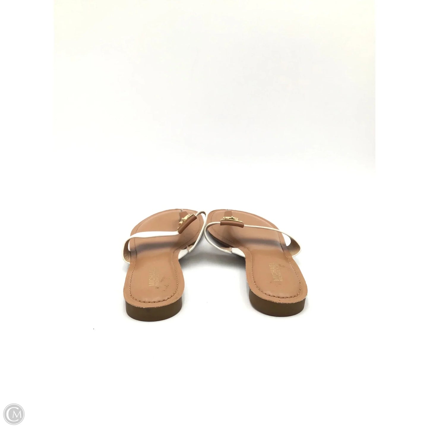 Sandals Flats By Michael By Michael Kors In Cream & Tan, Size: 8