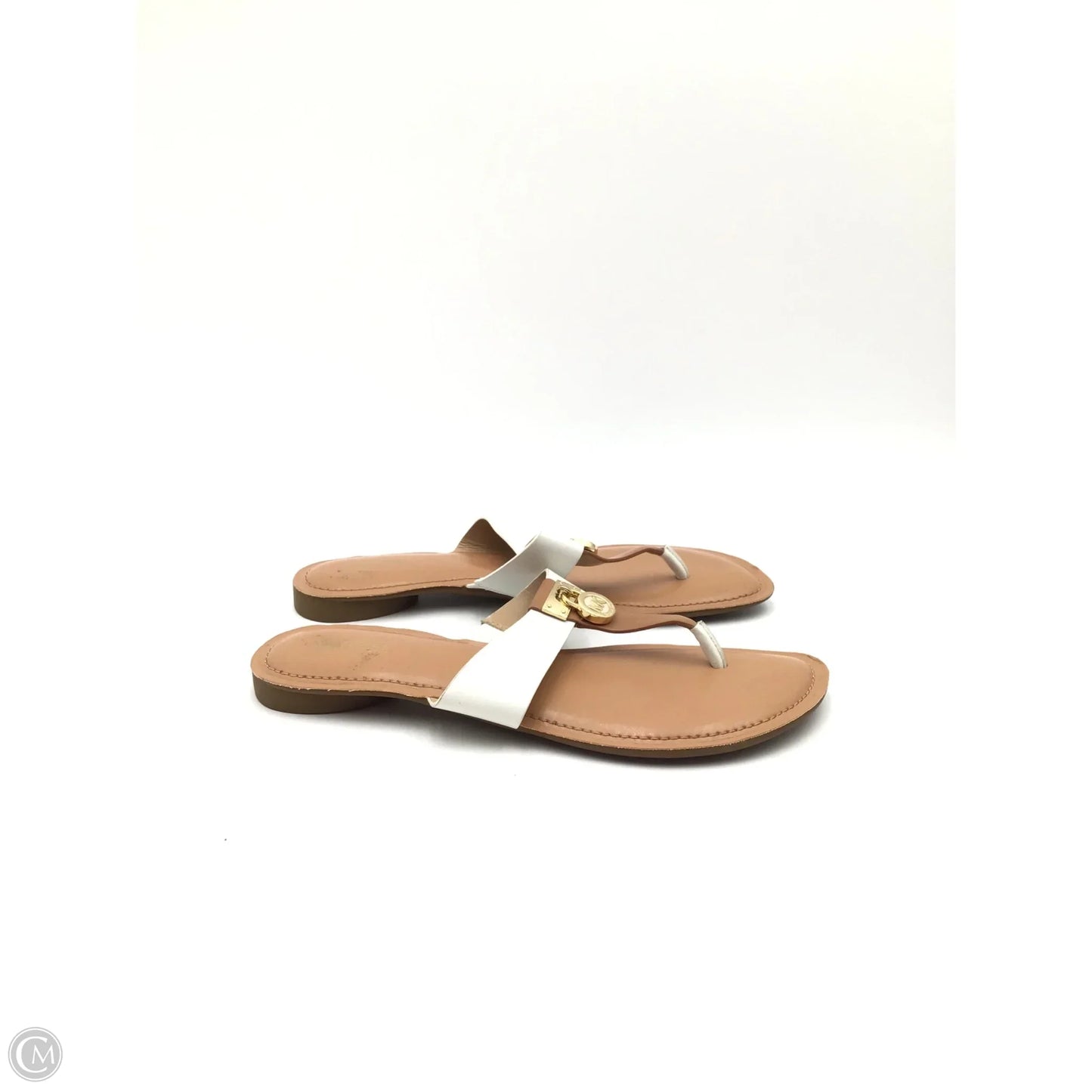Sandals Flats By Michael By Michael Kors In Cream & Tan, Size: 8