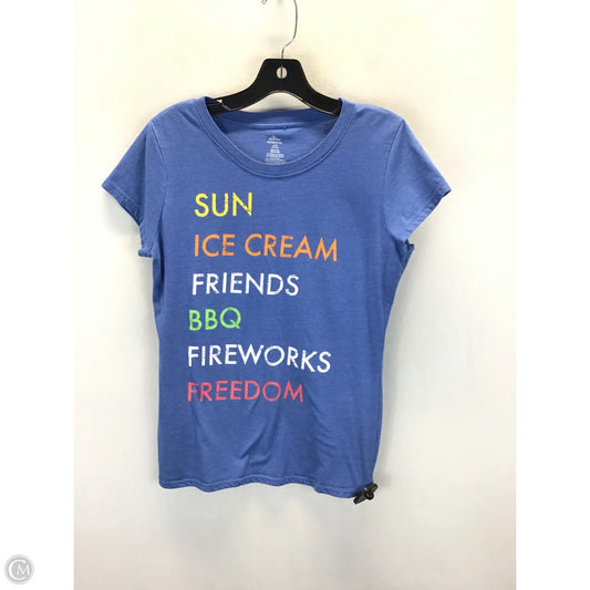 Top Short Sleeve By Clothes Mentor In Blue, Size: L