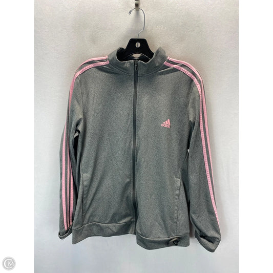 Athletic Jacket By Adidas In Grey & Pink, Size: Xl
