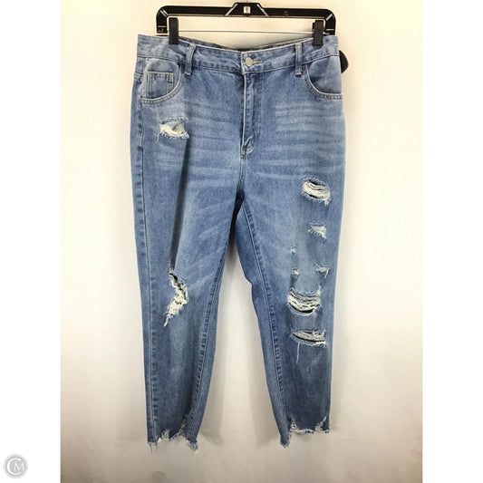 Jeans Straight By Shein In Blue Denim, Size: 12