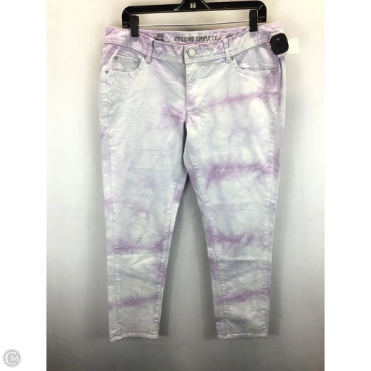Jeans Skinny By Mossimo In Purple & White, Size: 14