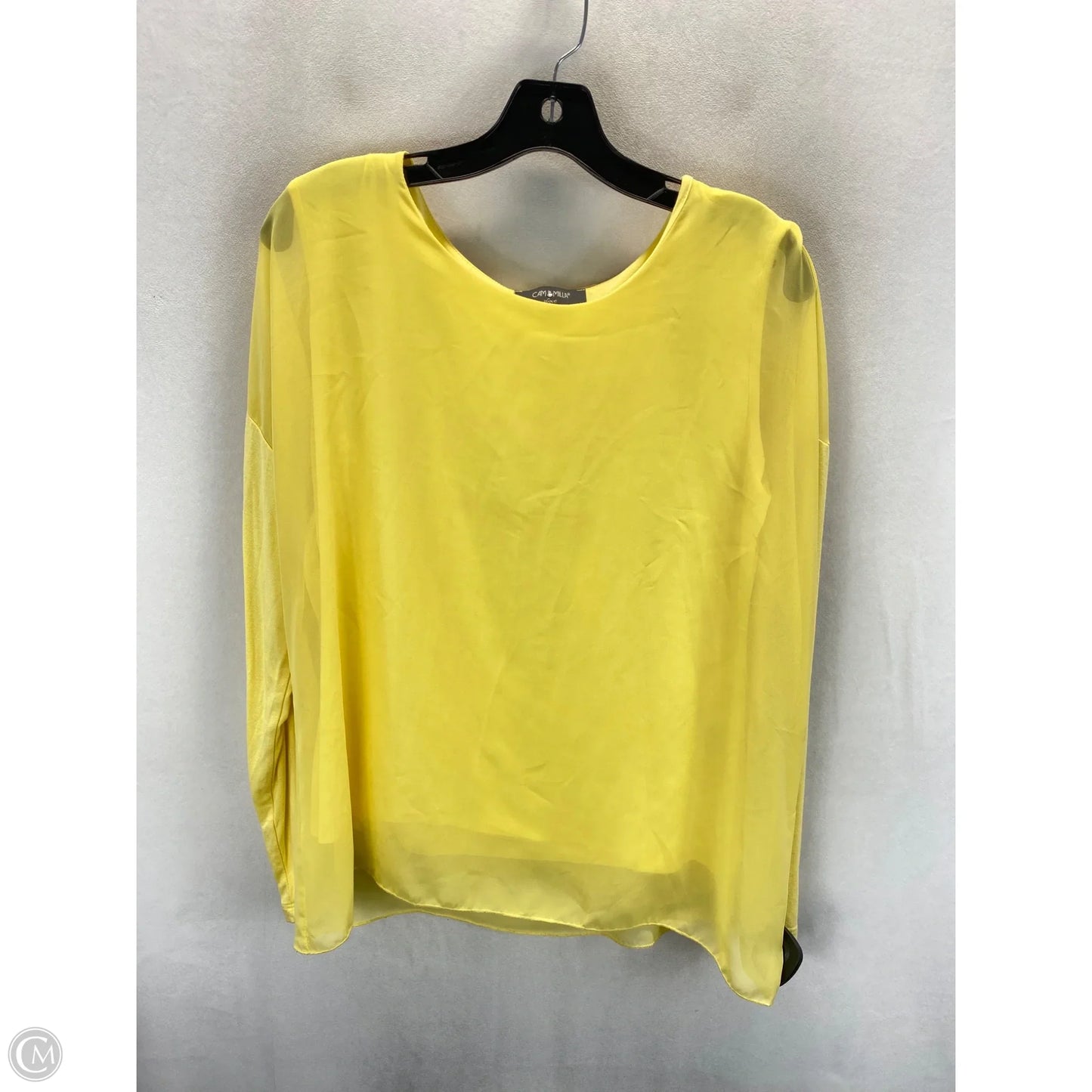 Top Long Sleeve Basic By Clothes Mentor In Yellow, Size: 2x