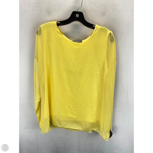 Top Long Sleeve Basic By Clothes Mentor In Yellow, Size: 2x