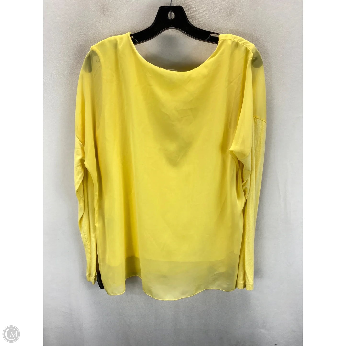 Top Long Sleeve Basic By Clothes Mentor In Yellow, Size: 2x
