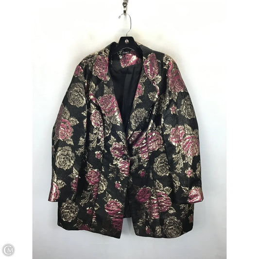 Blazer By Clothes Mentor In Black & Gold, Size: 1x