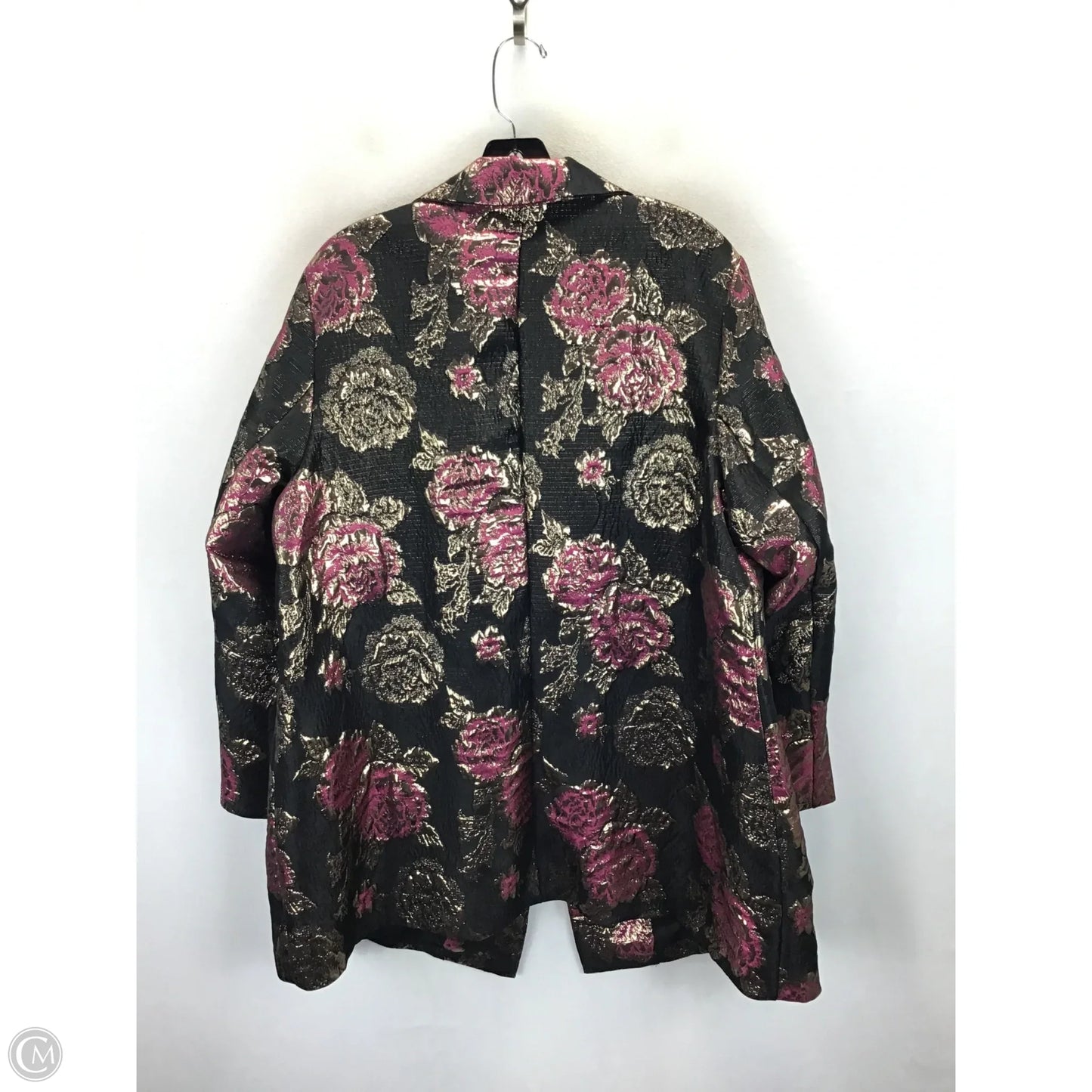 Blazer By Clothes Mentor In Black & Gold, Size: 1x